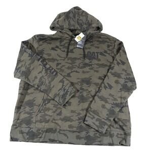 Caterpillar Cat Foundation Trademark Banner Hoodie Sweatshirt Men XL Camo NWT
